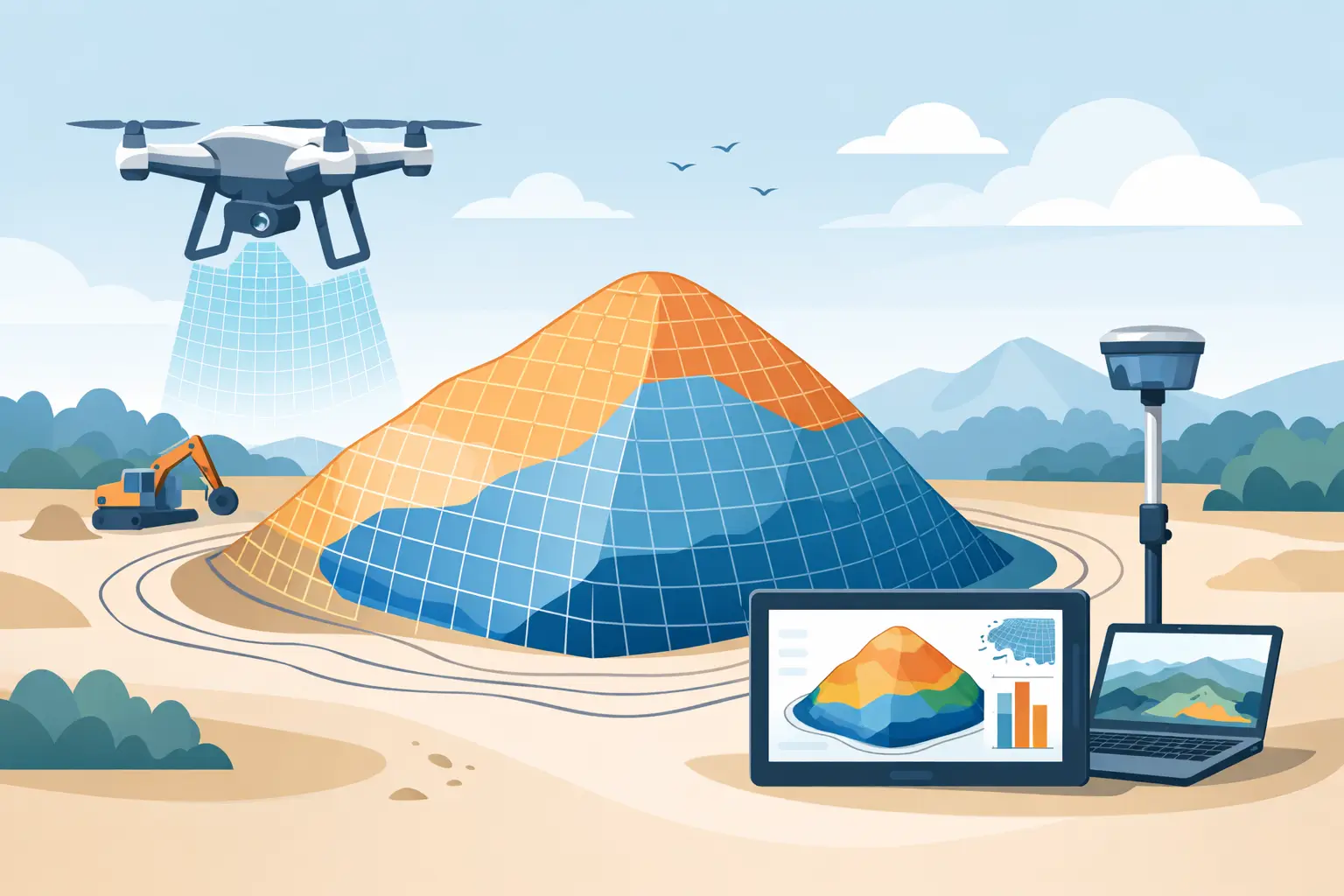 Calcul cubature drone : méthode et précision