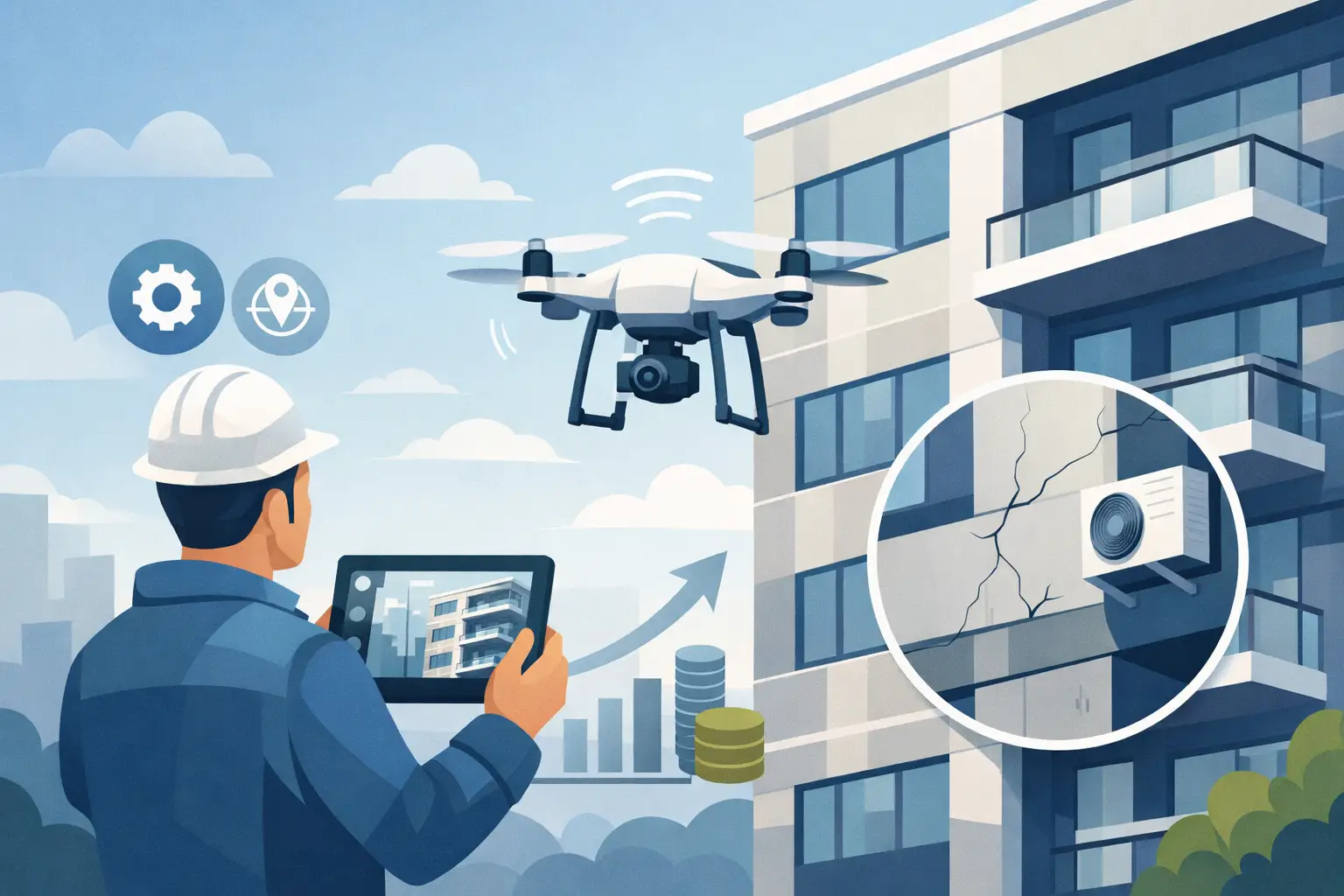 Inspection façade immeuble drone: méthode et gains